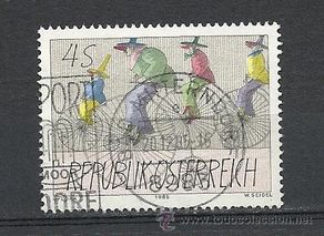 Sellos: AUSTRIA 1985, YVERT Nº 1657.ASOCIACION INTERNACIONAL DE TRANSPORTISTAS.MATASELLADO